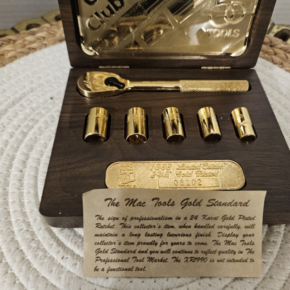 1988 Limited Edition MAC 50 Tools 24K Gold Plated 6pc Ratchet Socket Set - Picture 14 of 16
